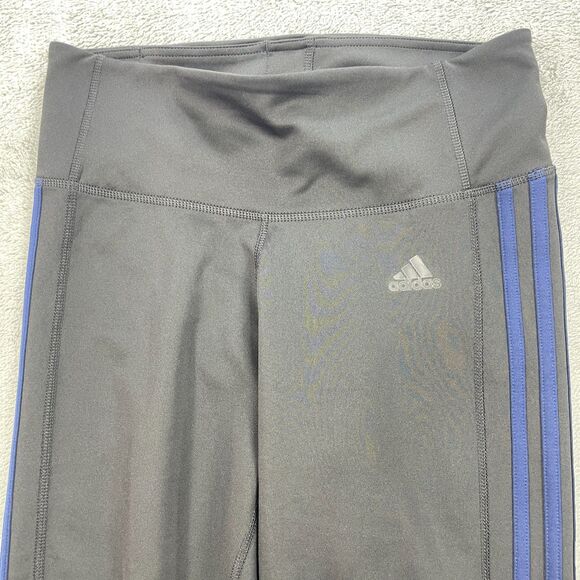 Adidas Climalite Leggings Women Medium Black Optime Essentials 3 Stripes Stretch - Picture 3 of 12